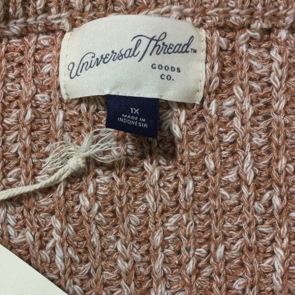 UNIVERSAL THREAD 1X plus brown white crew neck pullover sweater NWT B28 - Picture 5 of 6